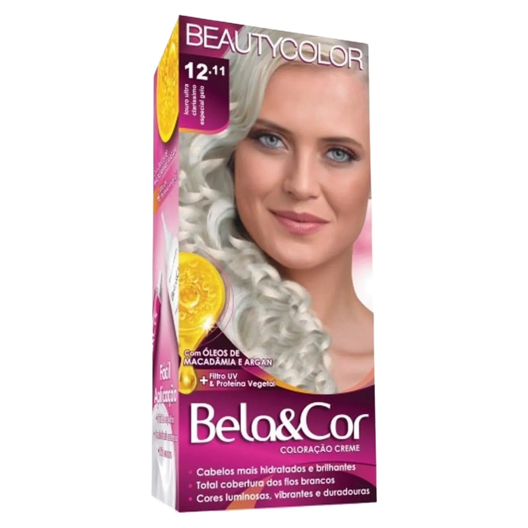 Coloração Creme Bela&Cor Kit 12.11 Louro Ultra Claríssimo